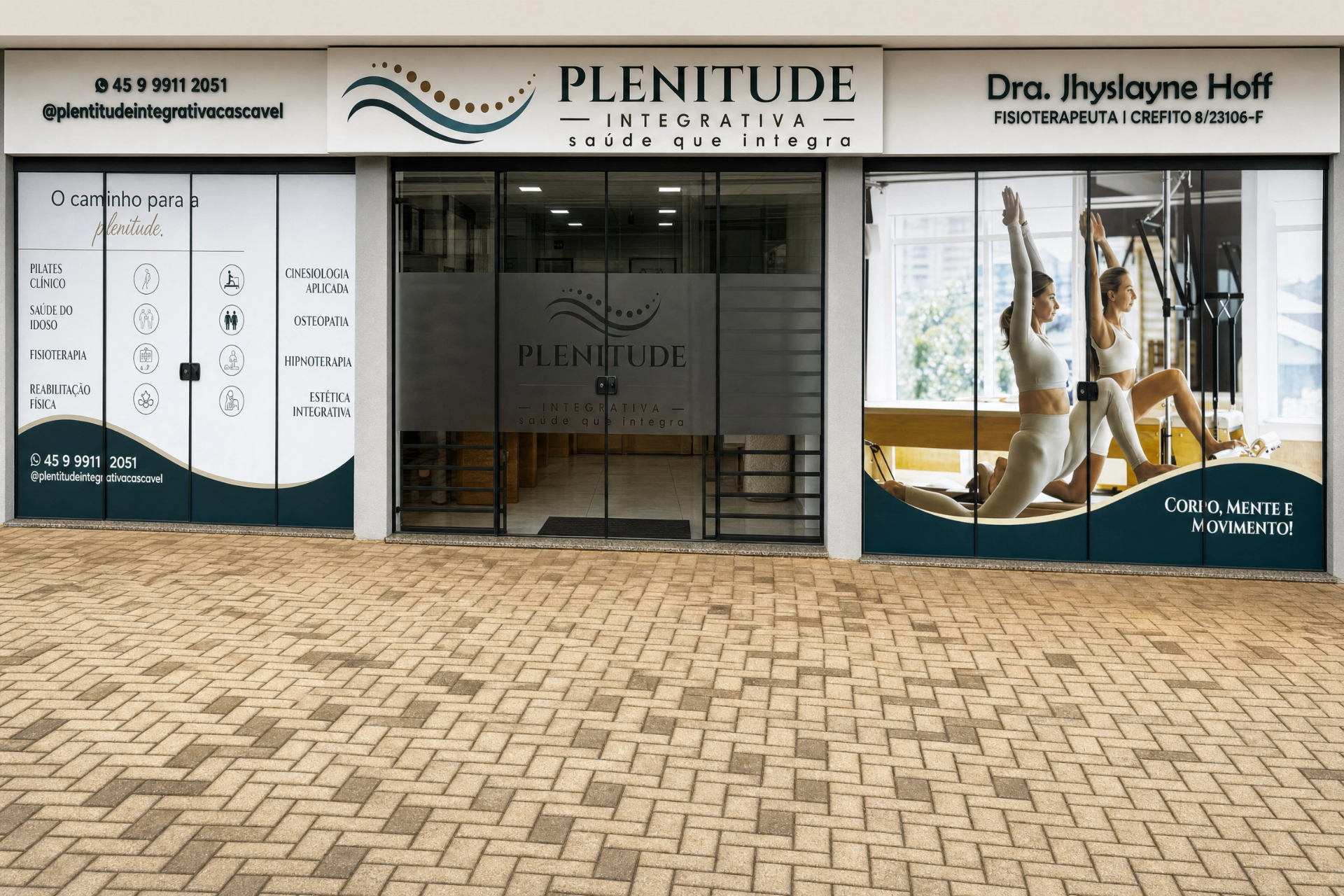 Fachada do consultório Plenitude Integrativa em Cascavel